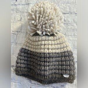 LILY LAB FLORENCE MADE IN ITALY WOMEN’S STRING POM POM OMBRE WOOL BLEND BEANIE